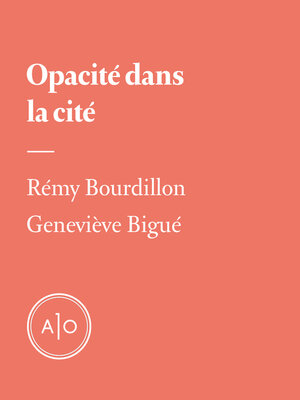 cover image of Opacité dans la cité